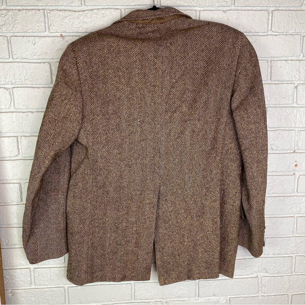 Vintage Cricketeer Blazer Sport Coat Tweed Brown Menswear Unisex Size 44 - Picture 3 of 15
